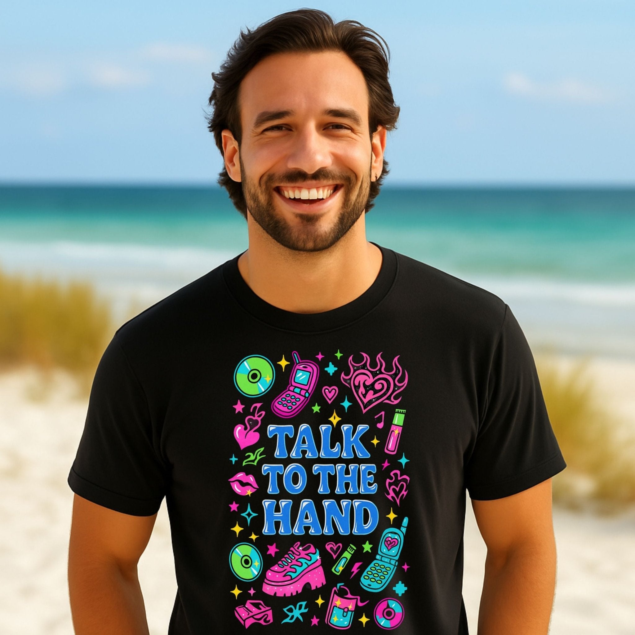 Y2K Graphic Tee, 2000s Nostalgia Shirt, Funny Gen Z T-Shirt,'Talk to the Hand' - Craig Michael Design