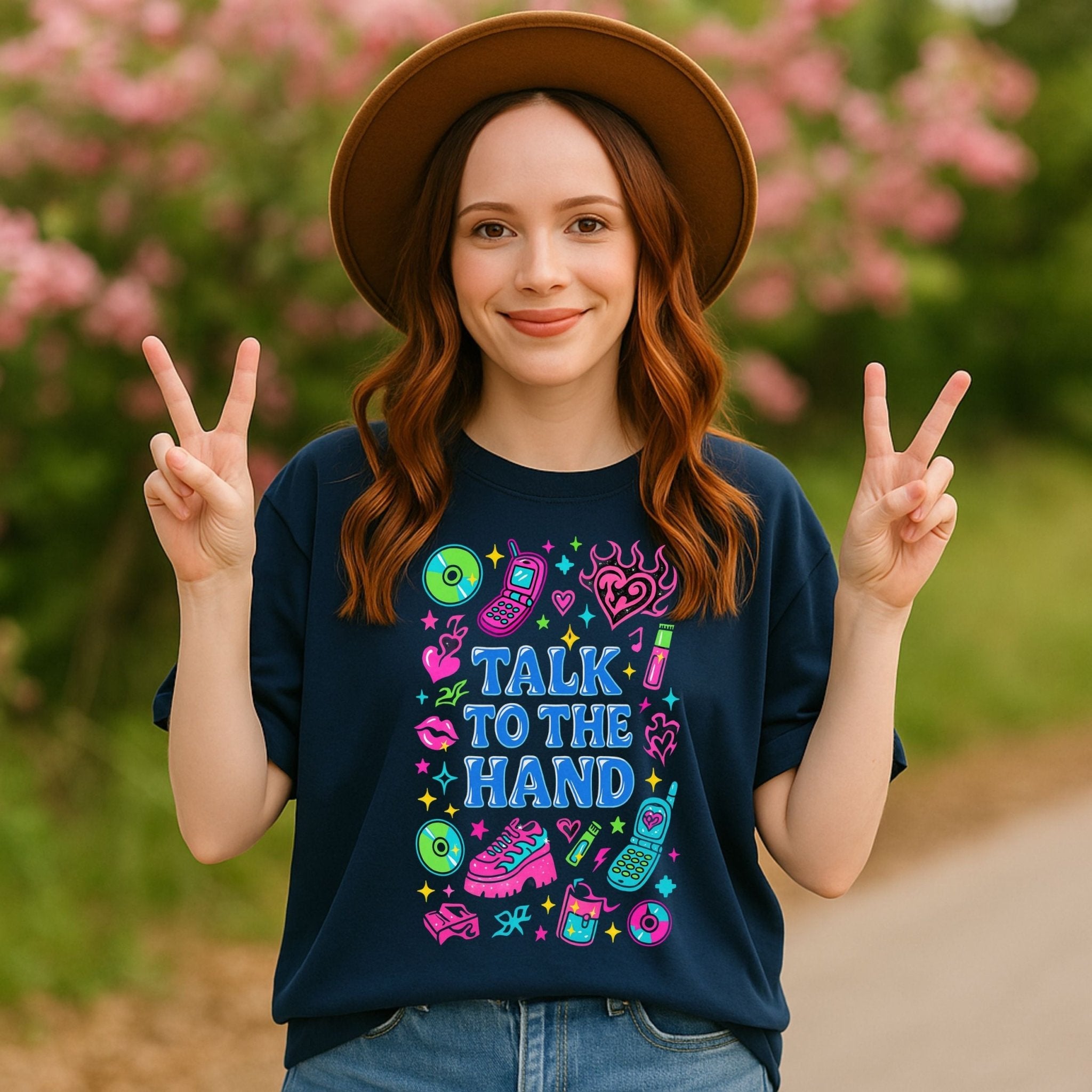Y2K Graphic Tee, 2000s Nostalgia Shirt, Funny Gen Z T-Shirt,'Talk to the Hand' - Craig Michael Design