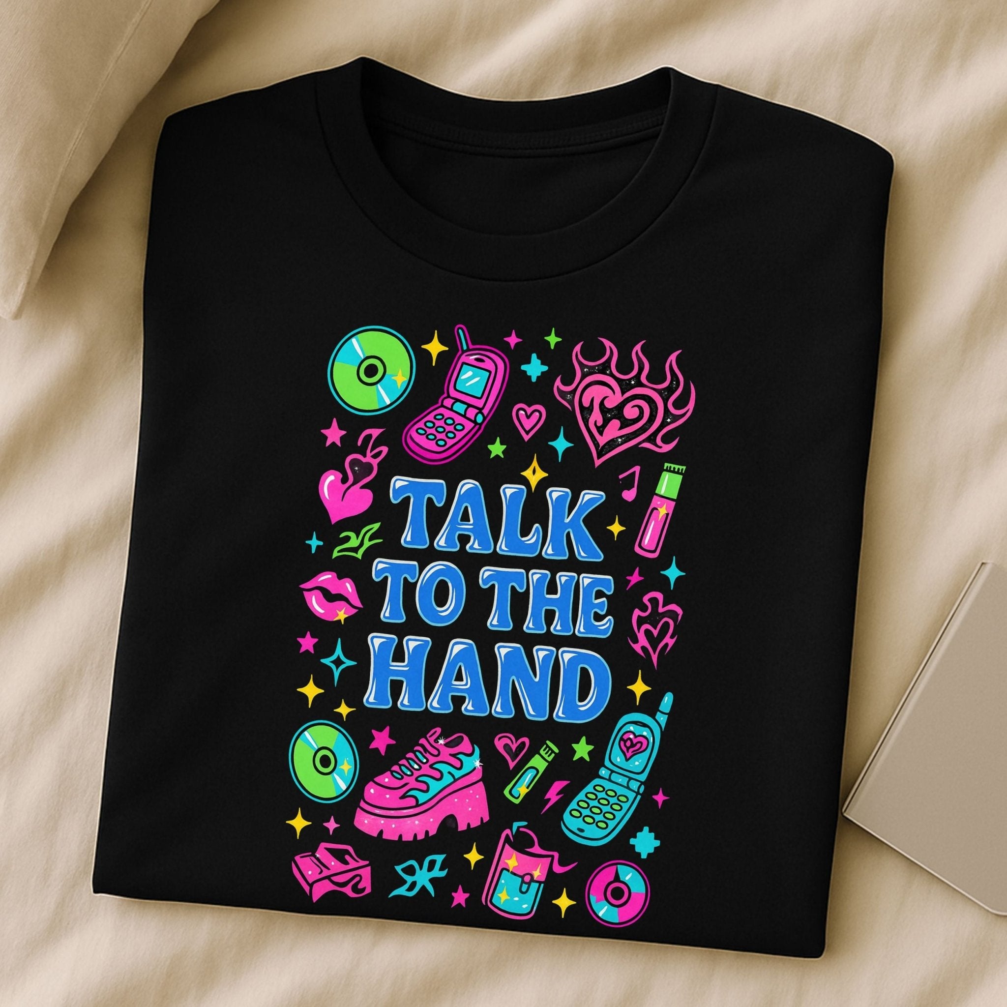 Y2K Graphic Tee, 2000s Nostalgia Shirt, Funny Gen Z T-Shirt,'Talk to the Hand' - Craig Michael Design