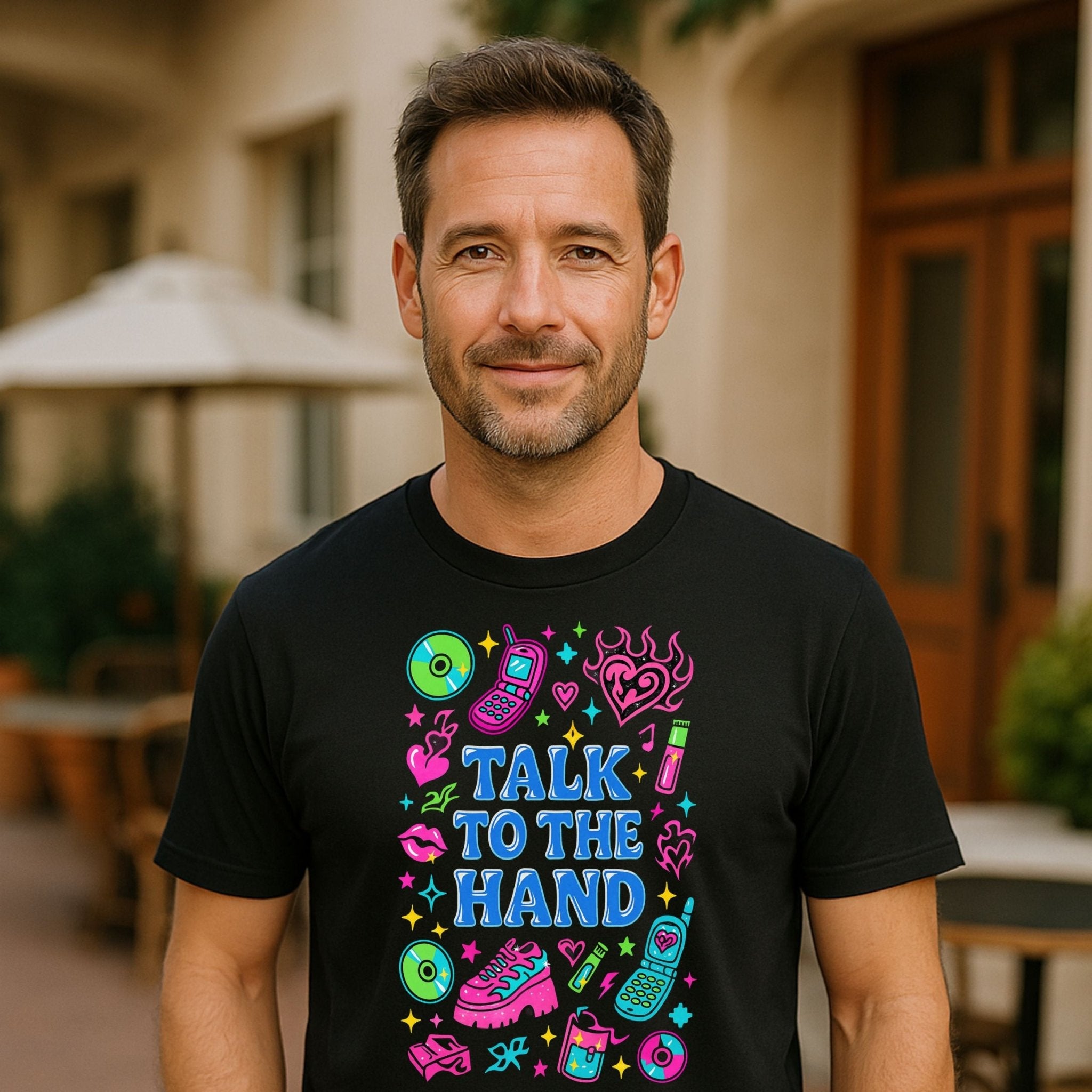 Y2K Graphic Tee, 2000s Nostalgia Shirt, Funny Gen Z T-Shirt,'Talk to the Hand' - Craig Michael Design
