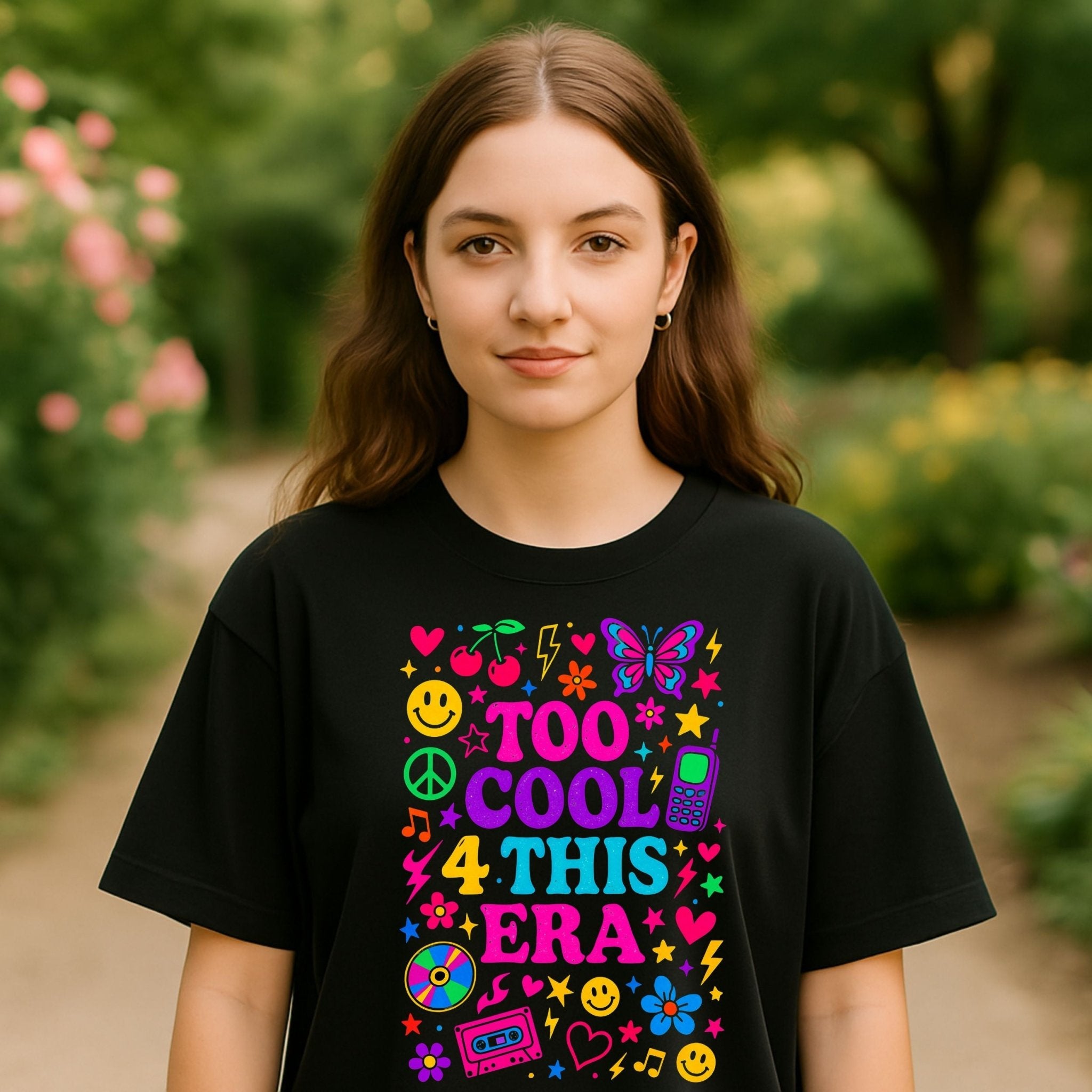 Y2K Graphic Tee, 2000s Nostalgia Shirt, Funny Gen Z T-Shirt,'Too cool 4 this era' - Craig Michael Design
