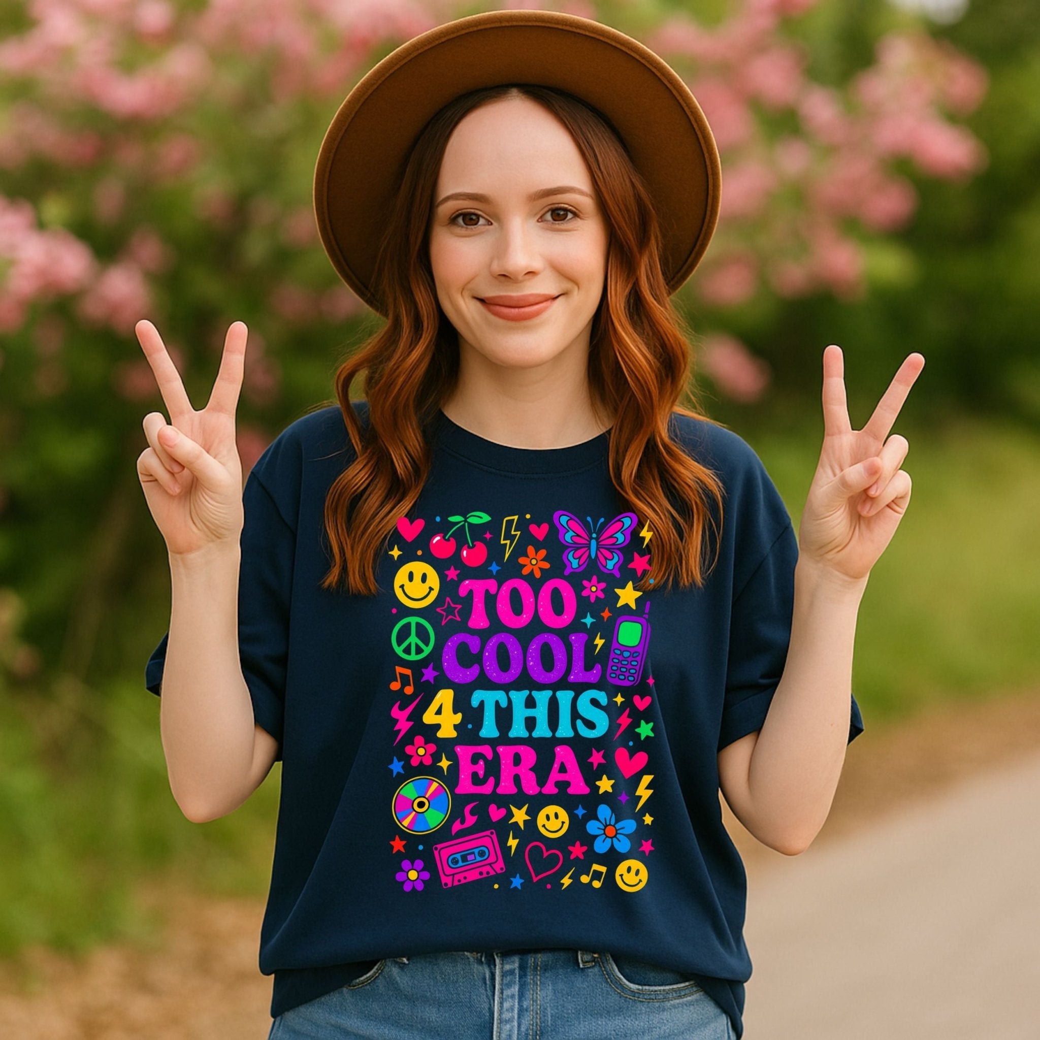Y2K Graphic Tee, 2000s Nostalgia Shirt, Funny Gen Z T-Shirt,'Too cool 4 this era' - Craig Michael Design