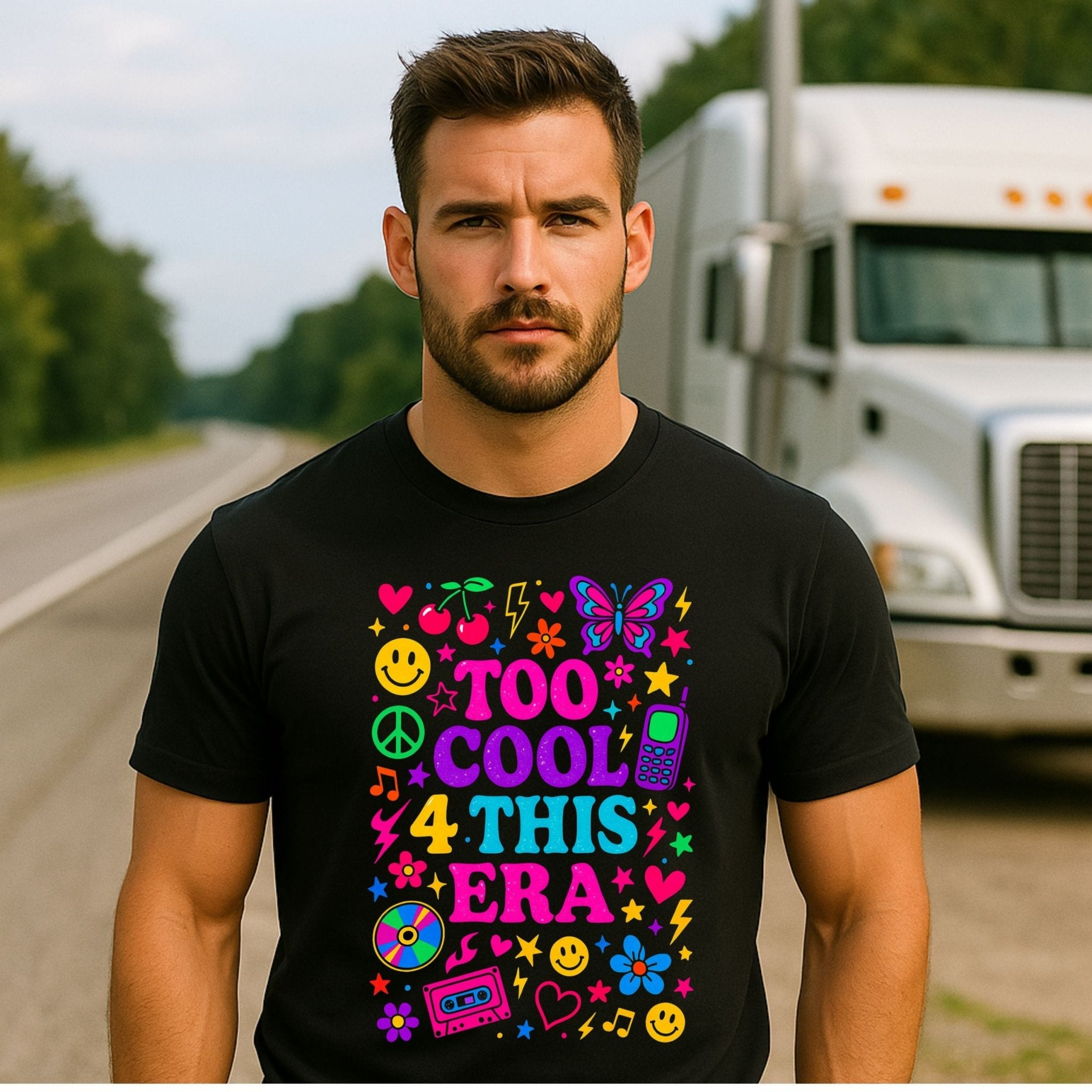Y2K Graphic Tee, 2000s Nostalgia Shirt, Funny Gen Z T-Shirt,'Too cool 4 this era' - Craig Michael Design