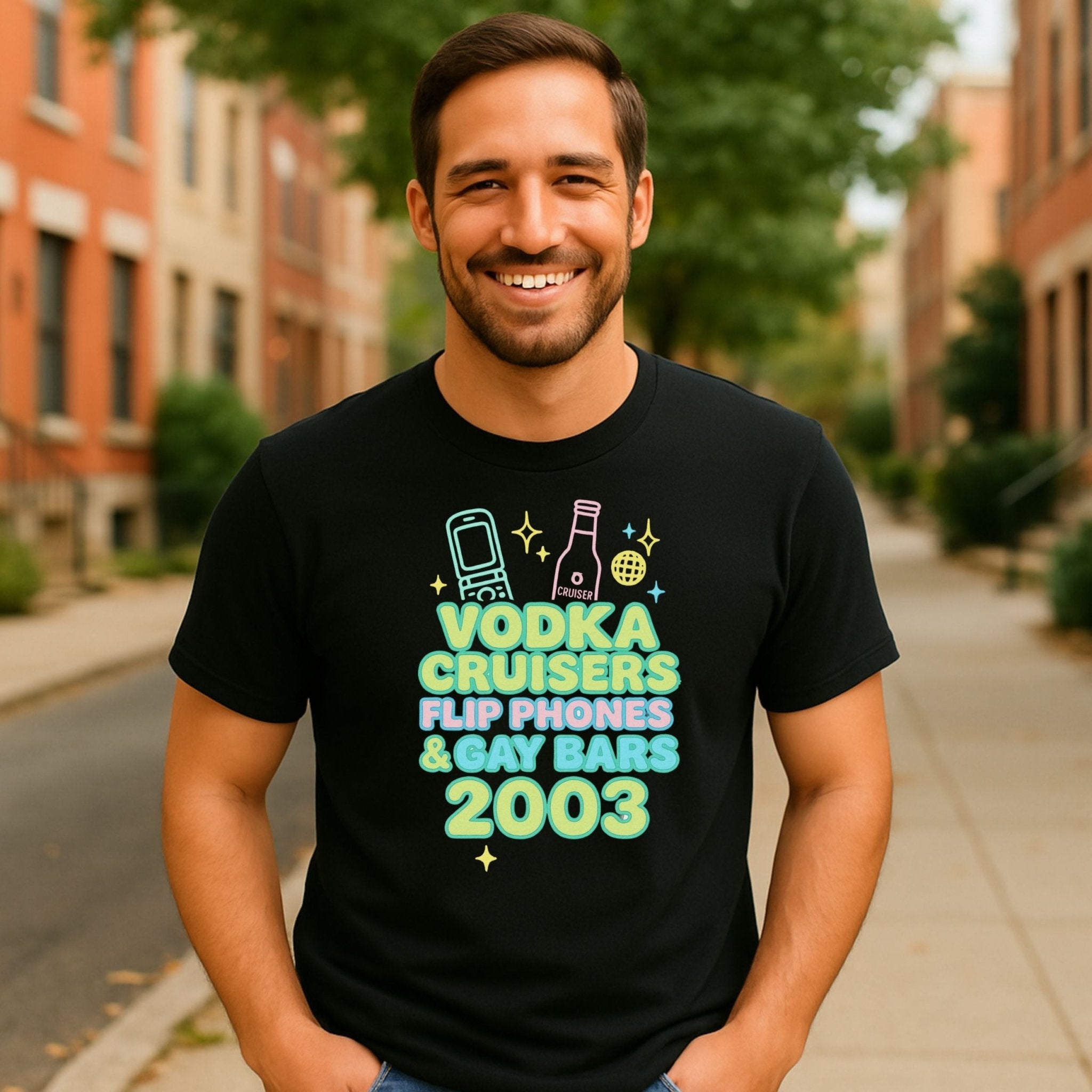 Y2K Nostalgia Gay T-Shirt, 2000s Throwback Tee for Him - Craig Michael Design