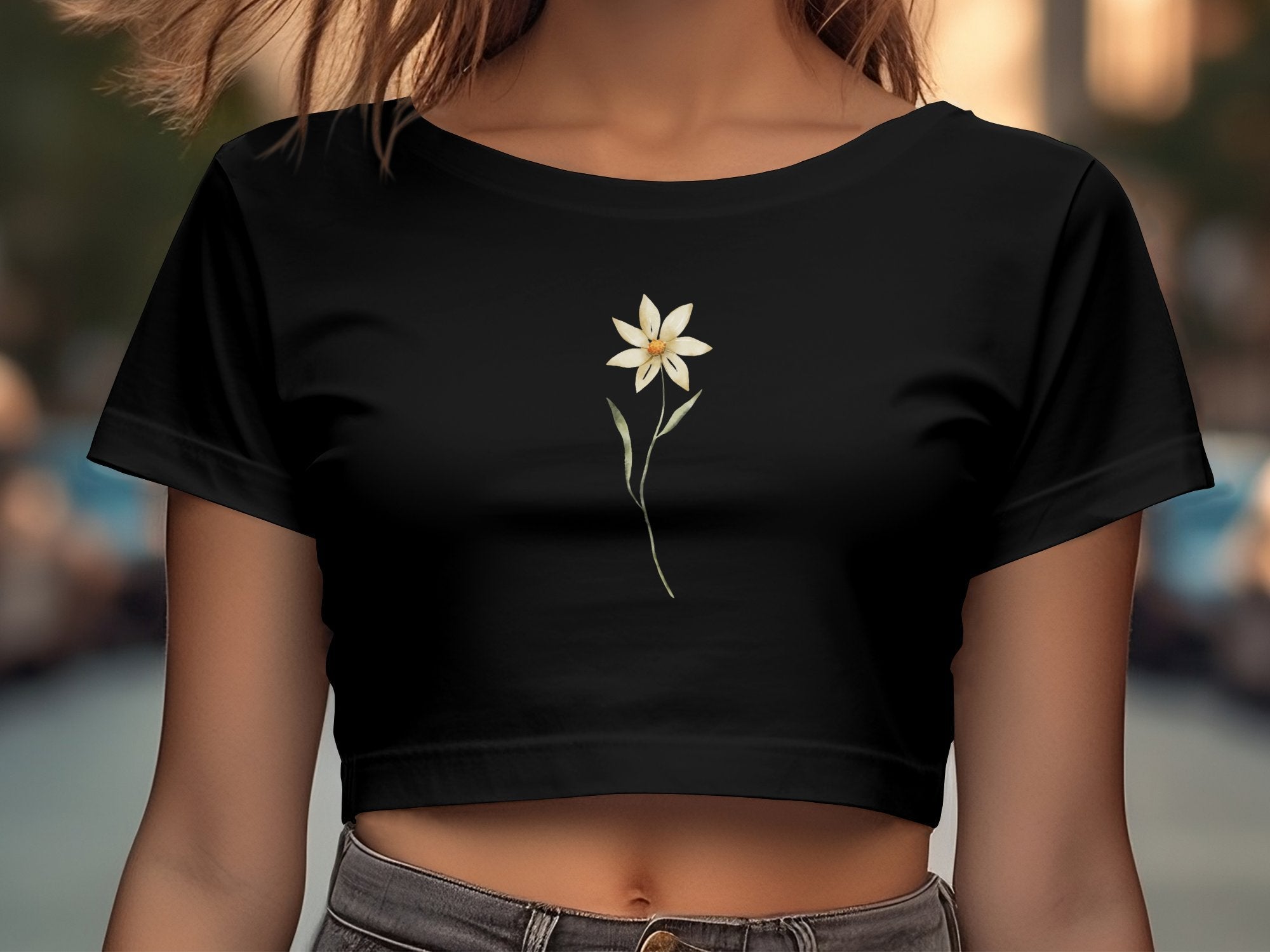 Yellow Floral Single Flower Illustration Tank Top, Artistic Simple Botanical Design, Summer Fashion Graphic Tank, Women's Casual Top - Craig Michael Design