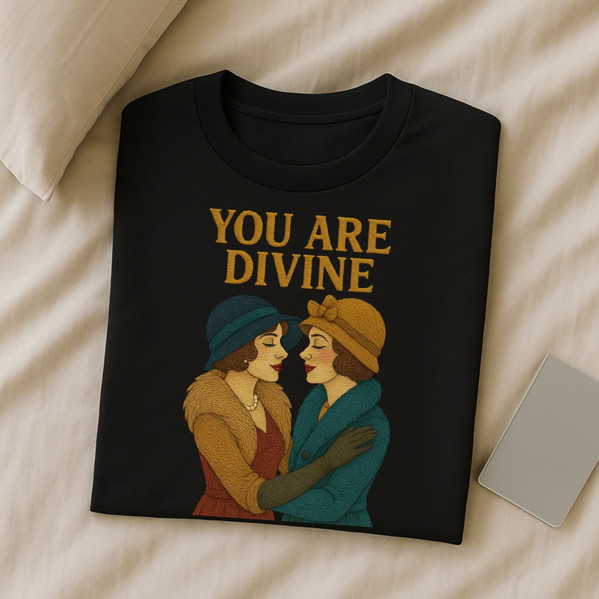 You Are Divine – Vintage Lesbian T-Shirt, Sapphic Affirmation Gift - Craig Michael Design