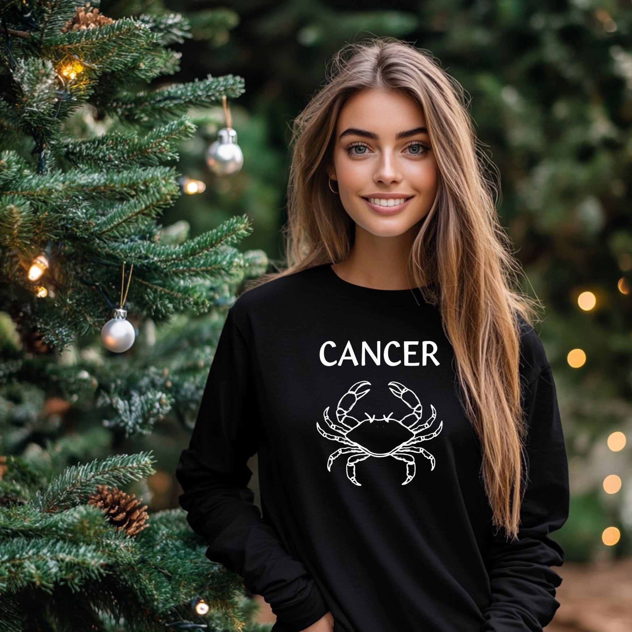 Zodiac Sign Cancer T-Shirt, Cancer Crab Design Long Sleeve Tee, Astrology Graphic Shirt, Birthday Gift for Cancer Zodiac Lovers - Craig Michael Design