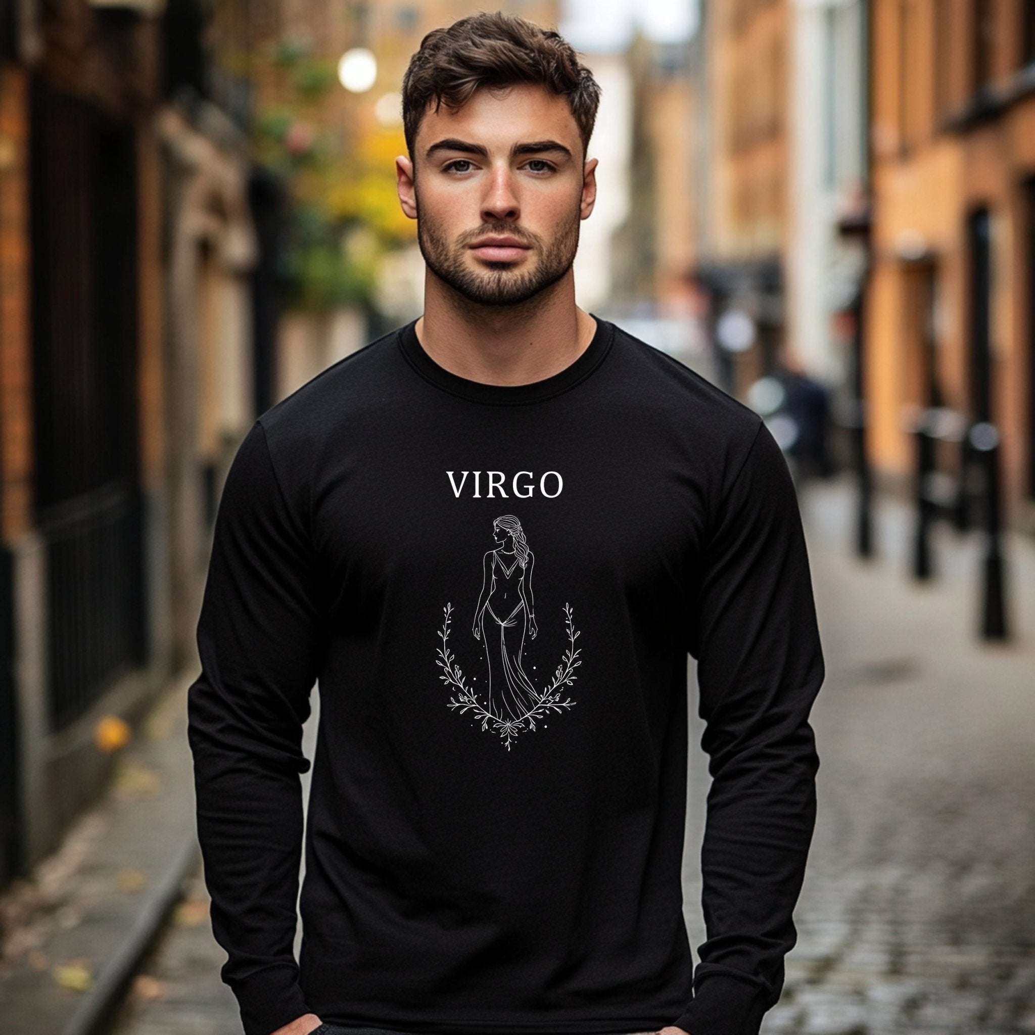 Zodiac Virgo Long Sleeve T-Shirt, Astrology Design Shirt, Star Sign Apparel, Women's Zodiac Tee, Horoscope Clothing, Gift for Virgo - Craig Michael Design