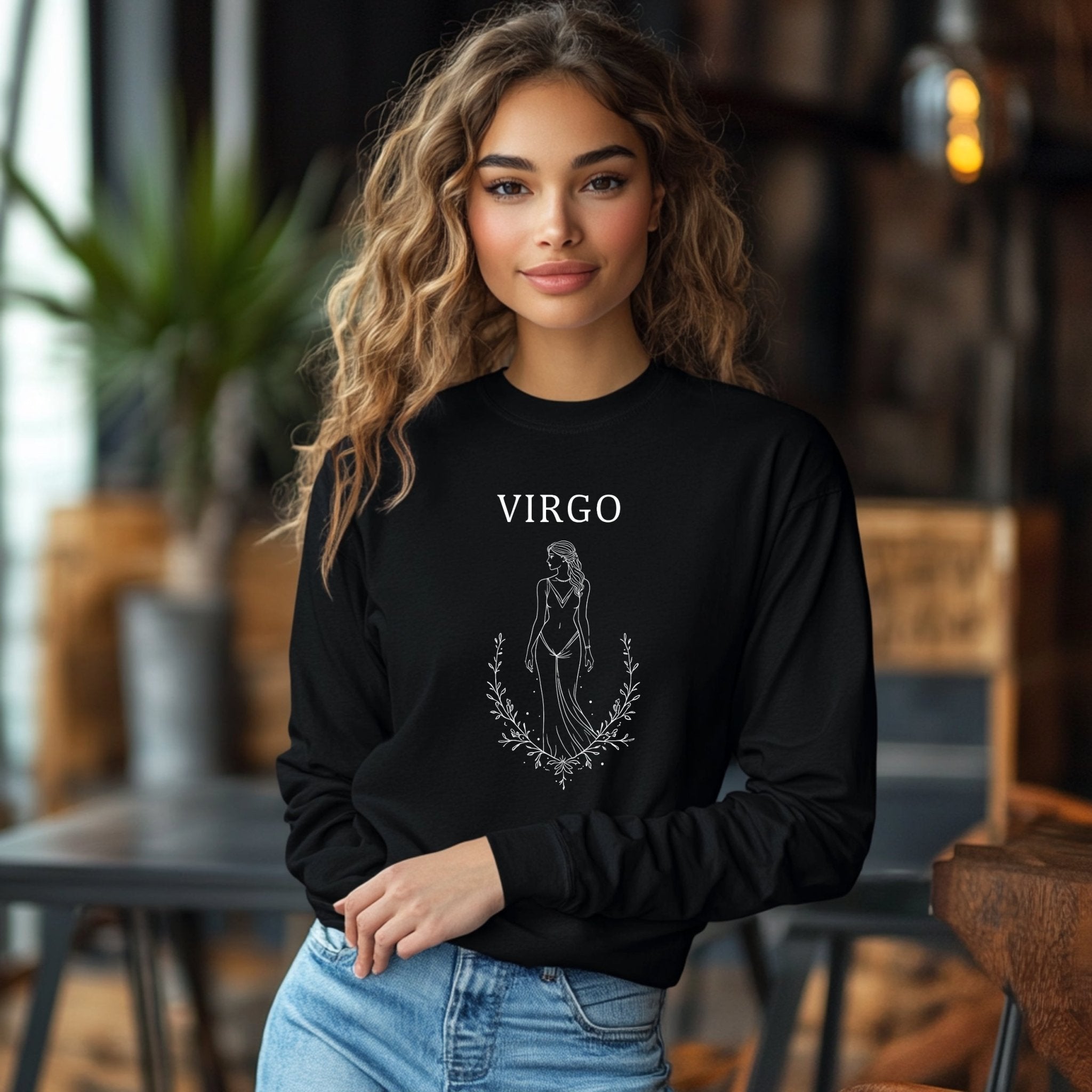 Zodiac Virgo Long Sleeve T-Shirt, Astrology Design Shirt, Star Sign Apparel, Women's Zodiac Tee, Horoscope Clothing, Gift for Virgo - Craig Michael Design